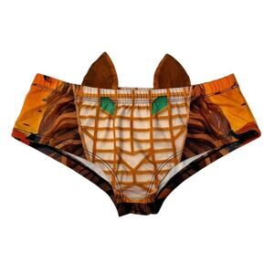 RAVE FESTIVAL Abstract Lion Mini Bootie Shorts With Cat Ears MEOW Sz S/M NEW